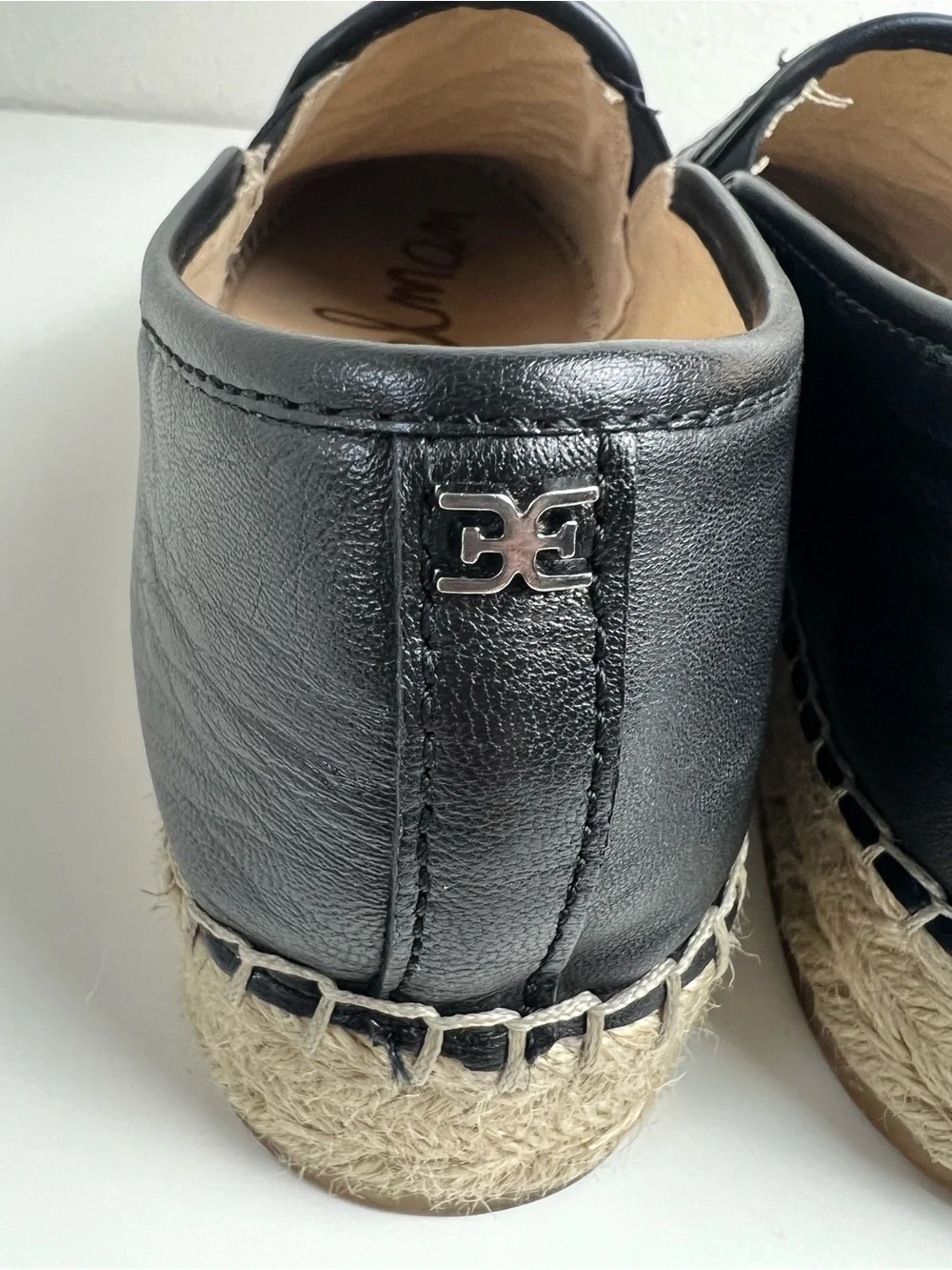 Sam Edelman Catherine Black Woven Leather Espadrille‎ Platform Loafers Size 11